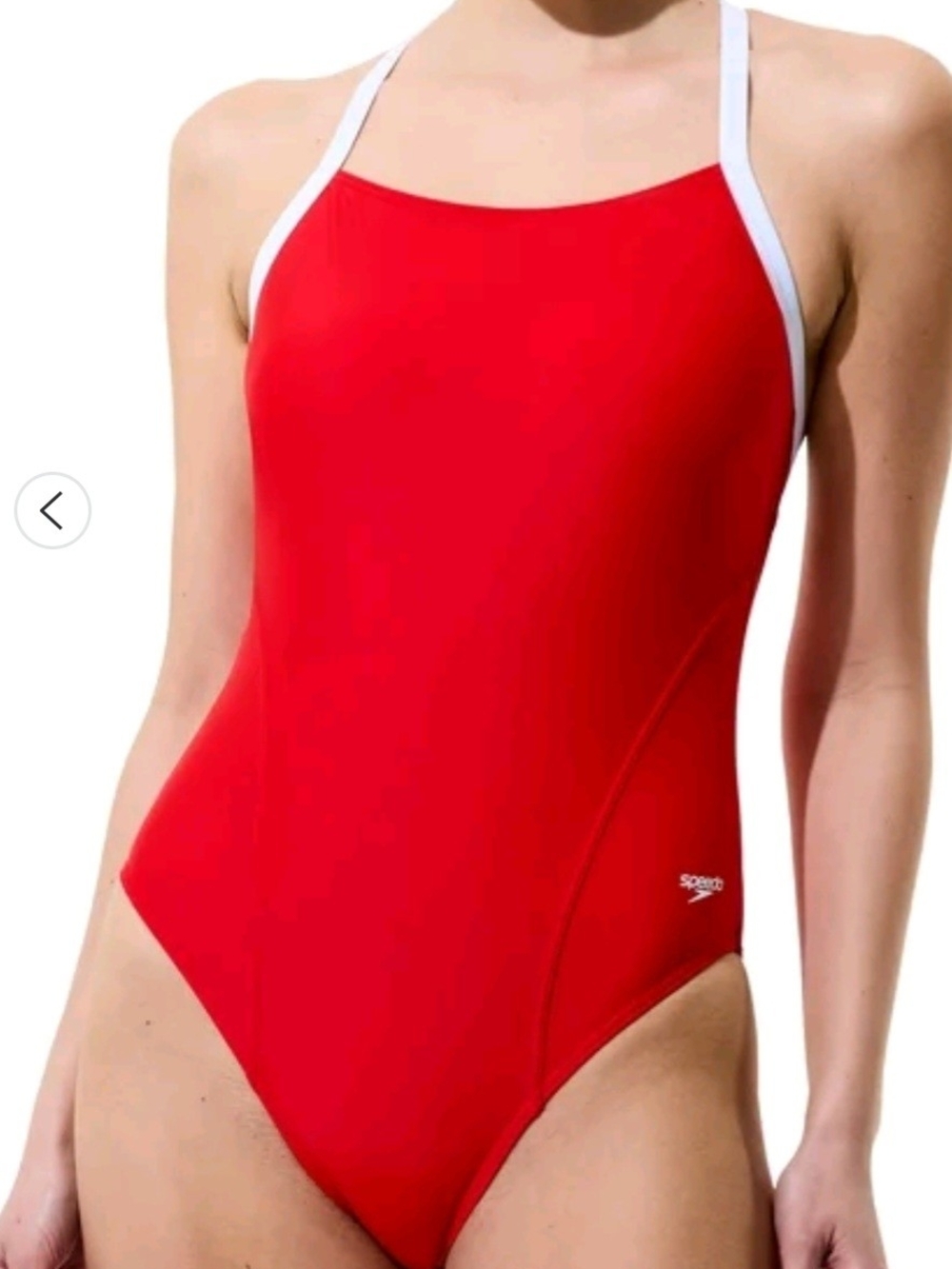 Speedo Red One-Piece Swimsuit with White Straps